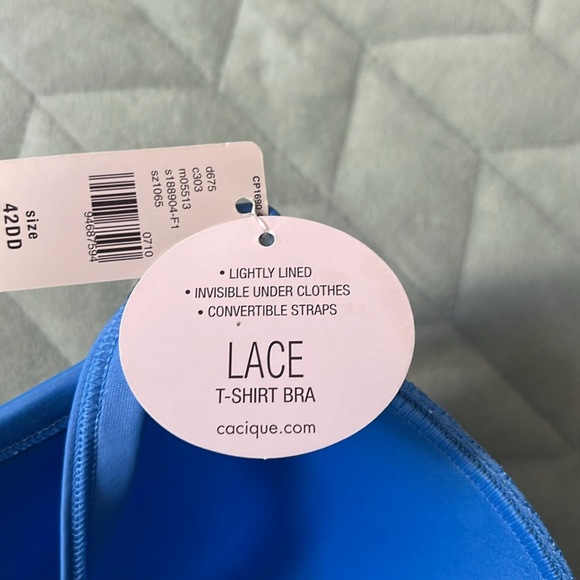 Cacique lightly lined tshirt bra with lace in size 42DD. NWT - Picture 2 of 7